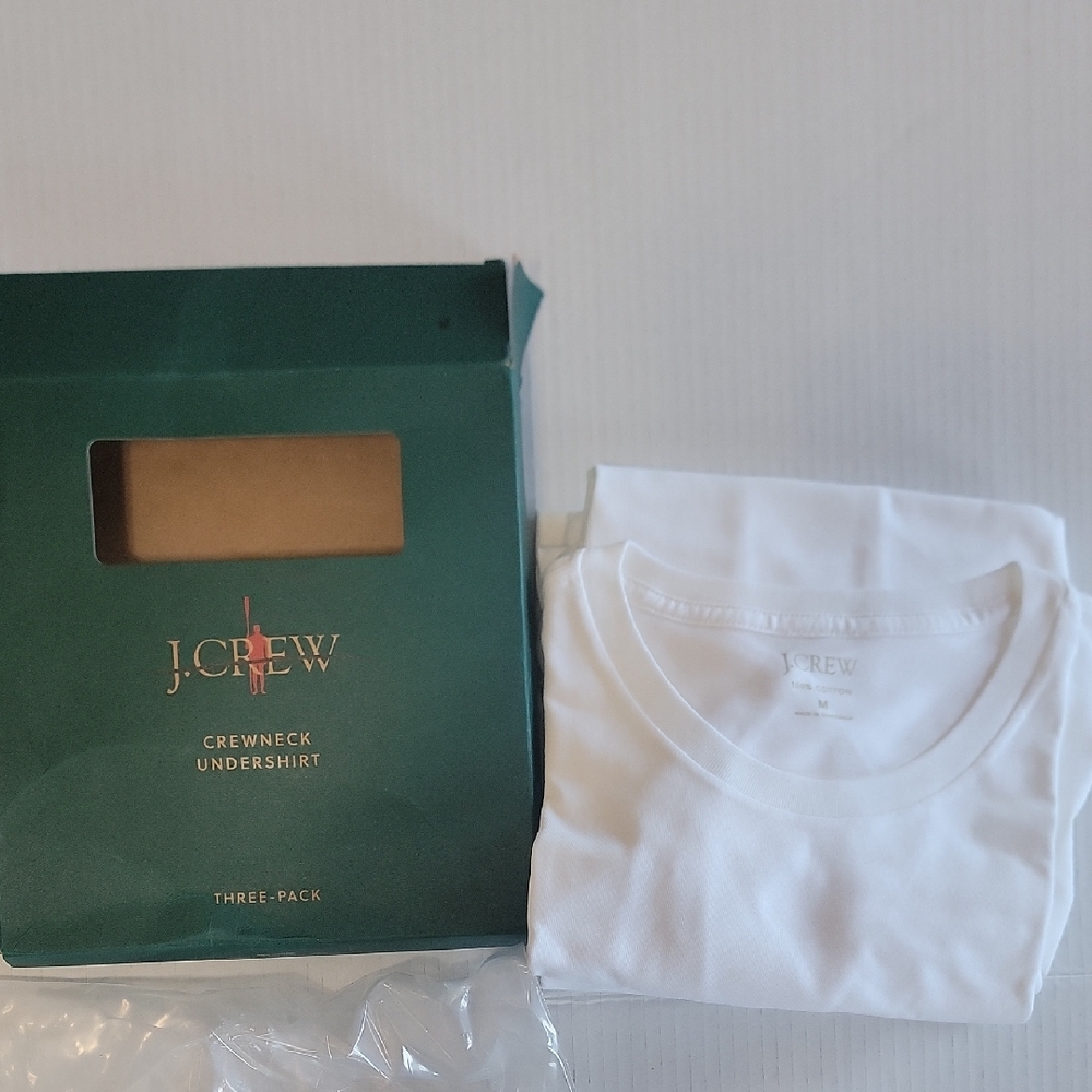 J. Crew 3 pack White cotton mens undershirts size medium
